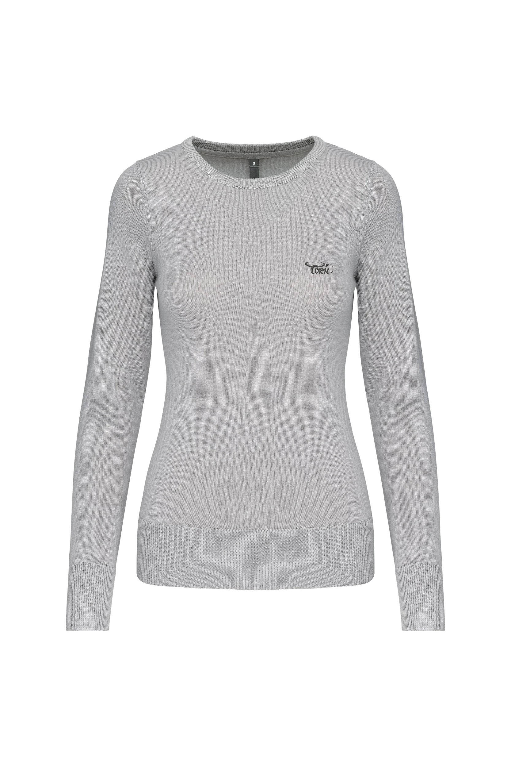 Pull col rond gris