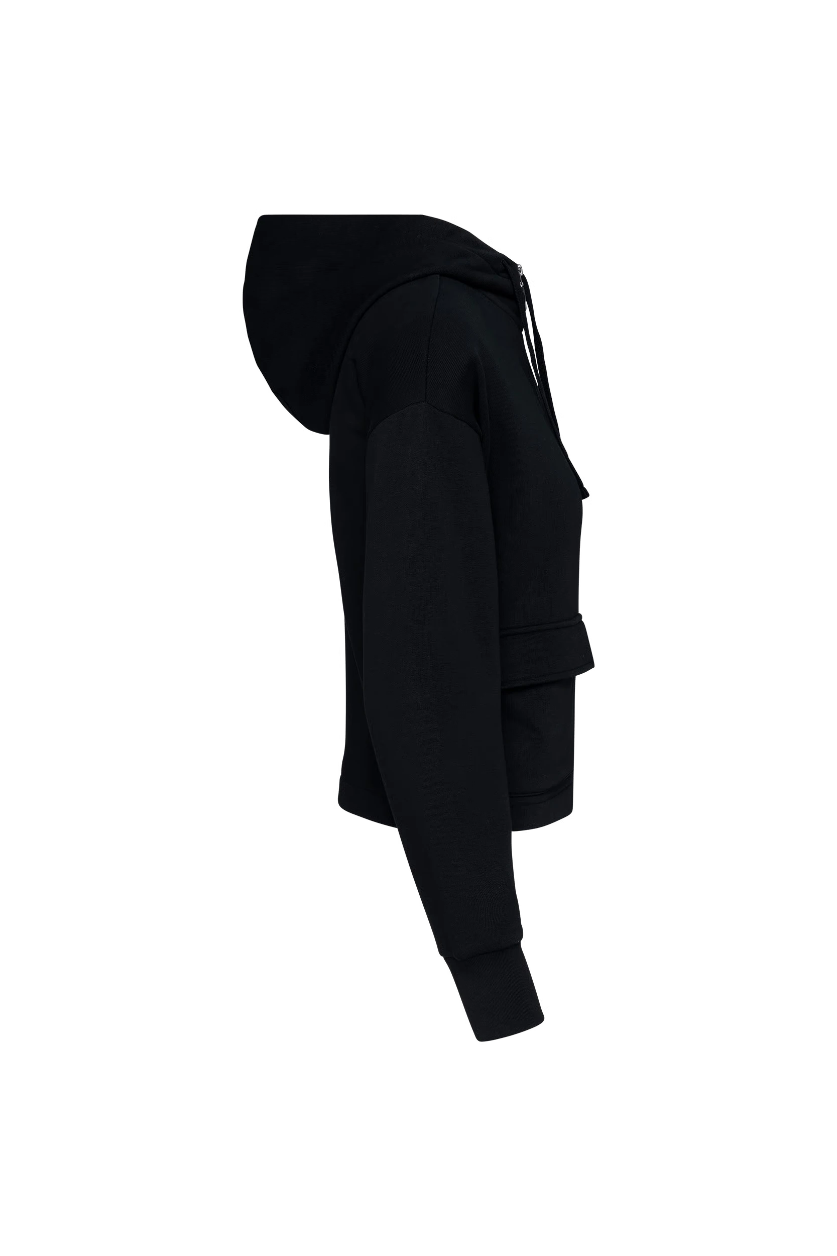Sweat-shirt zippé à capuche french terry noir