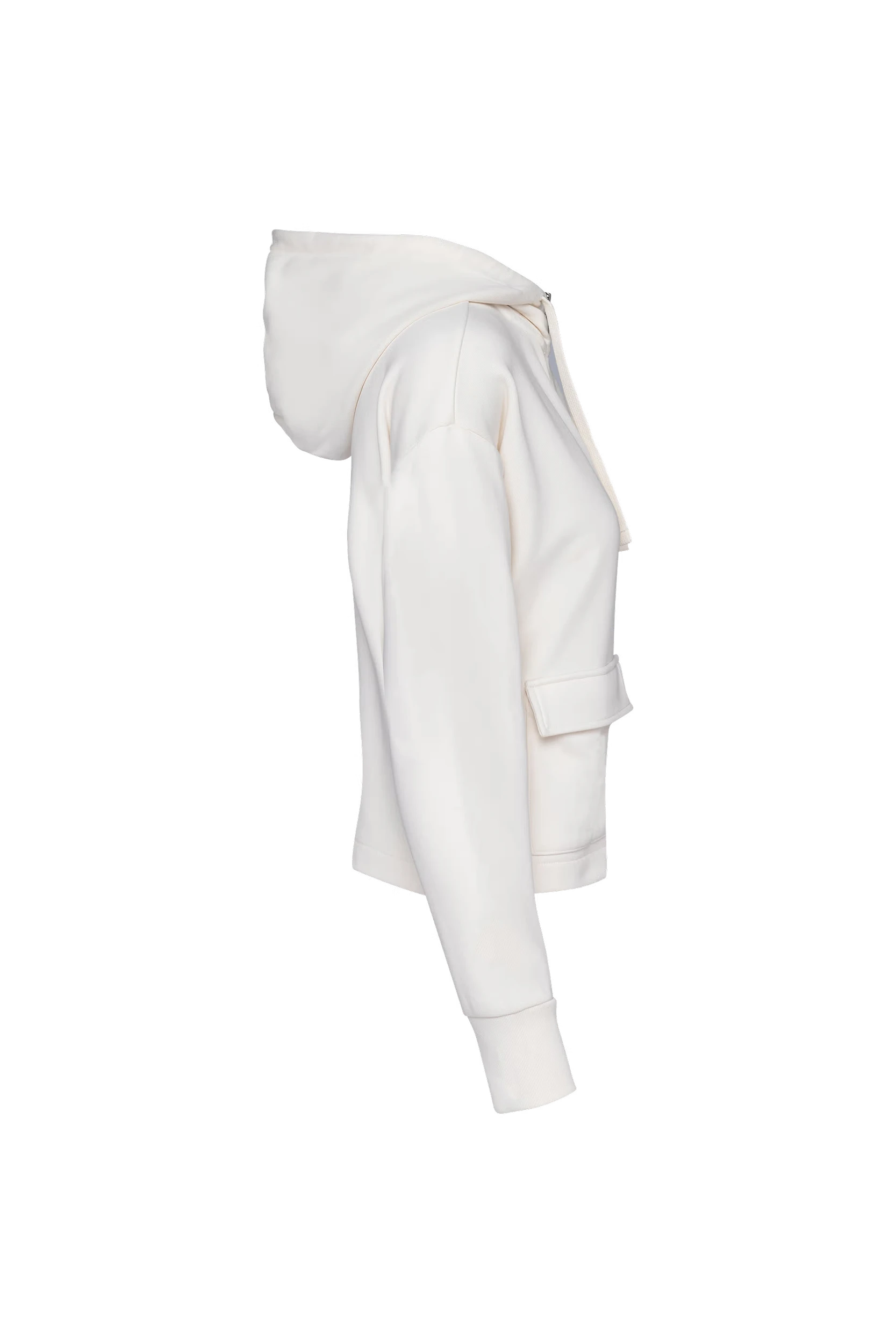 Sweat-shirt zippé à capuche french terry ivoire