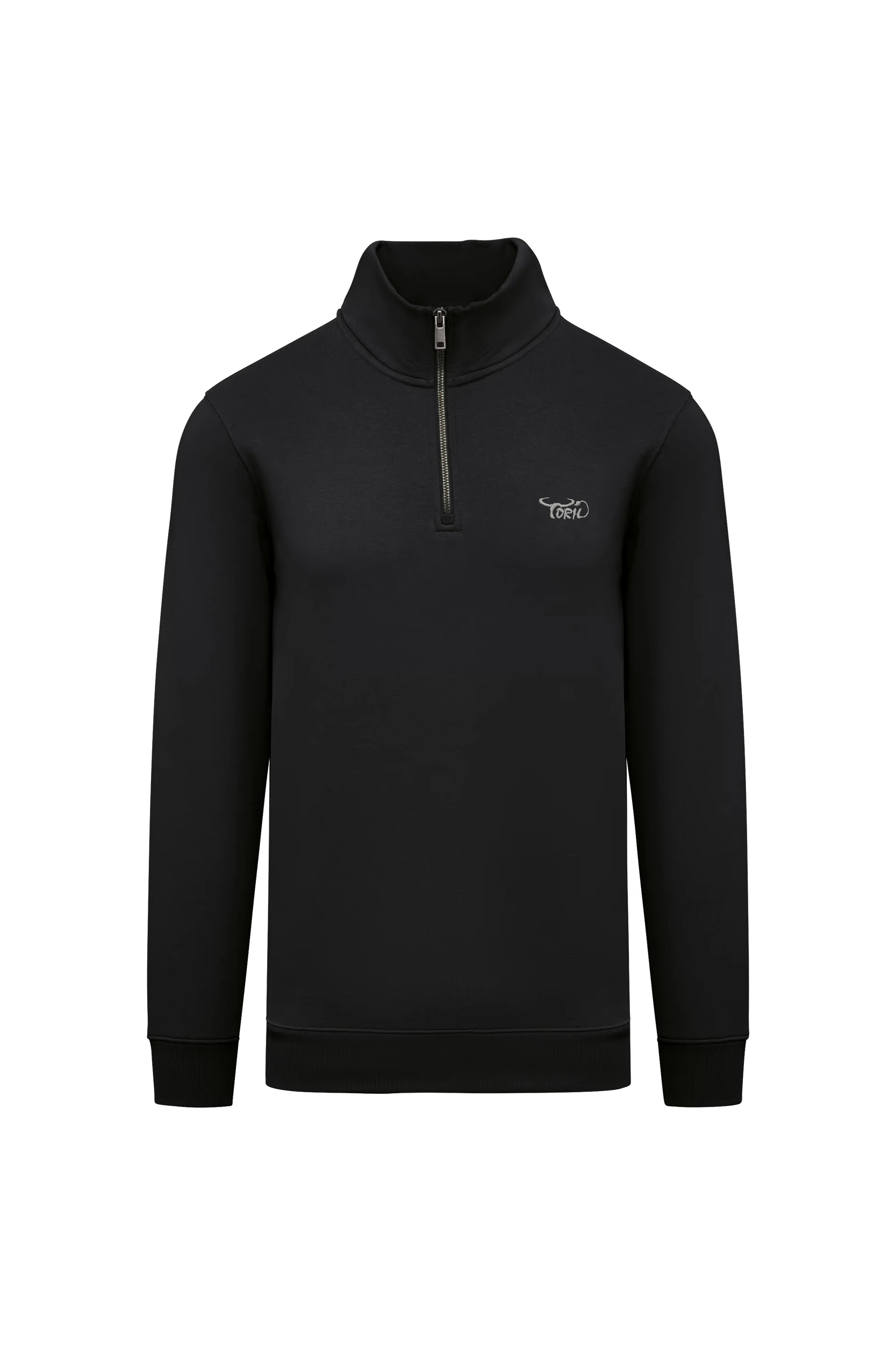 Sweat-shirt à col montant zippé noir