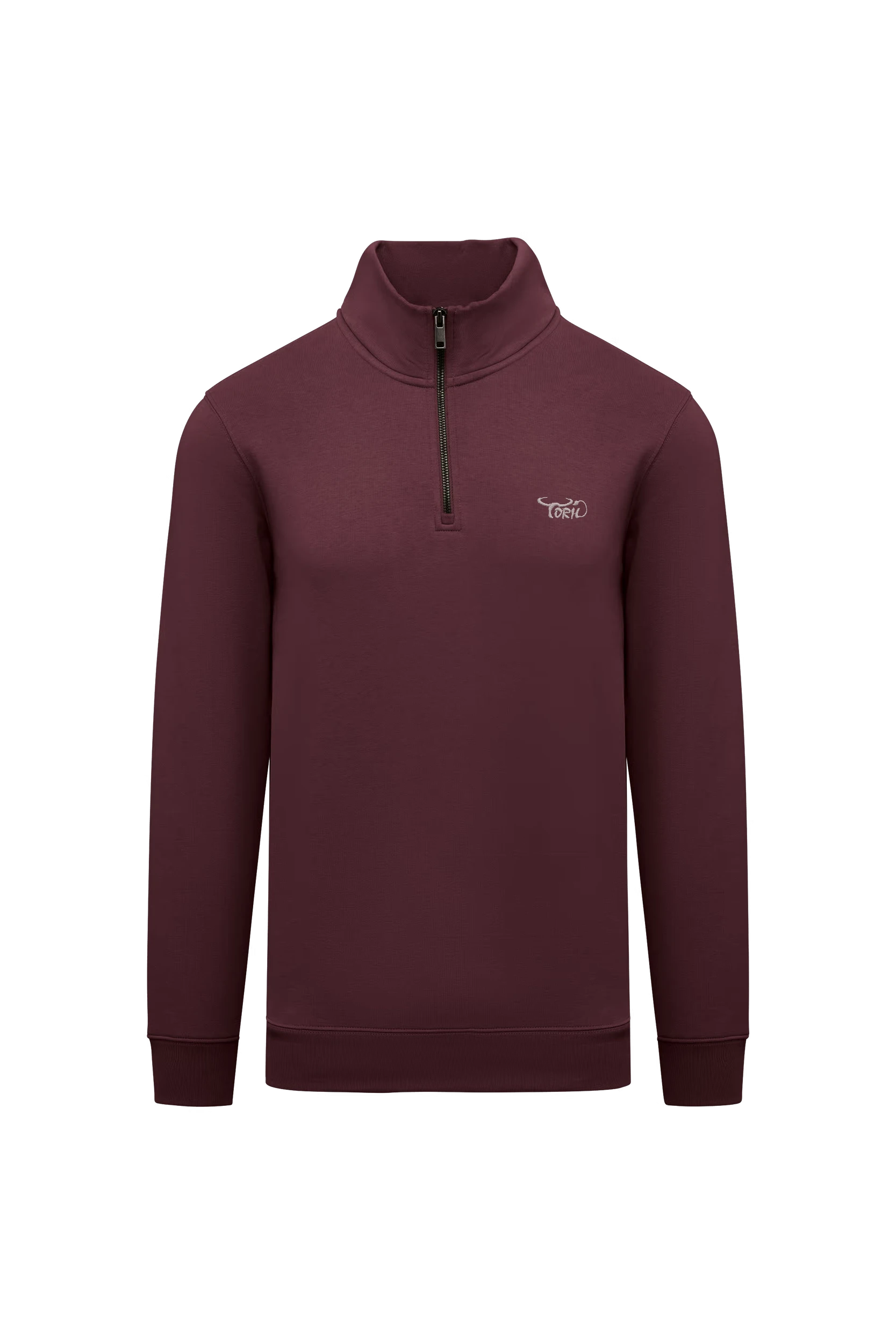 Sweat-shirt à col montant cerise noir