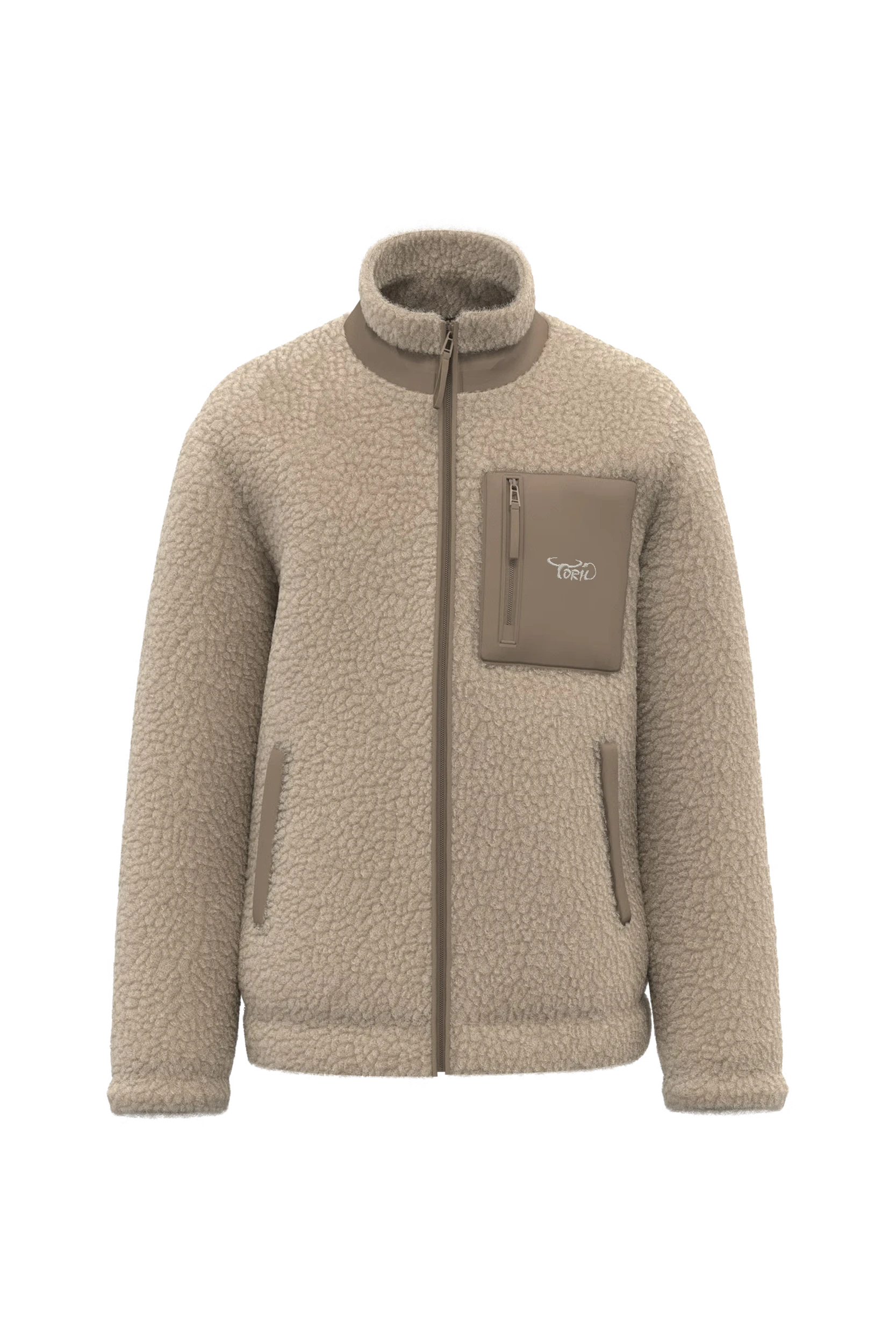 Veste écoresponsable en sherpa unisexe sable
