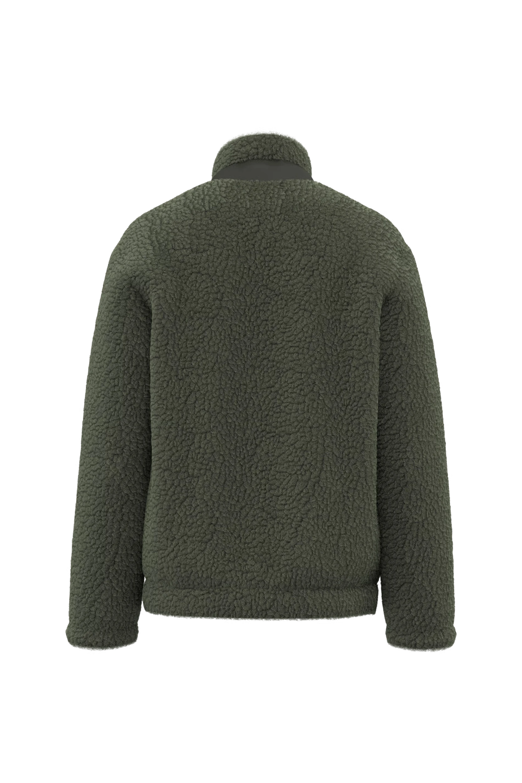 Veste écoresponsable en sherpa unisexe kaki