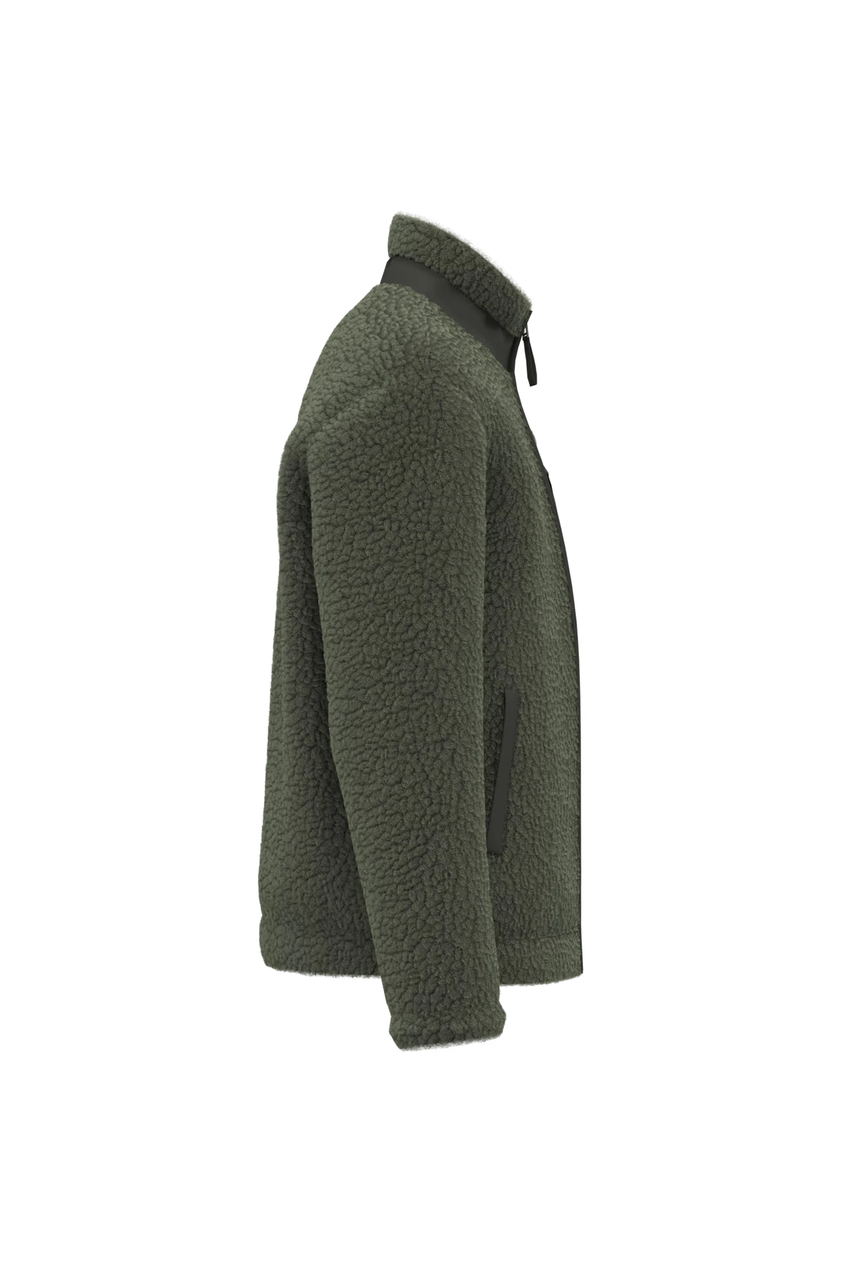 Veste écoresponsable en sherpa unisexe kaki