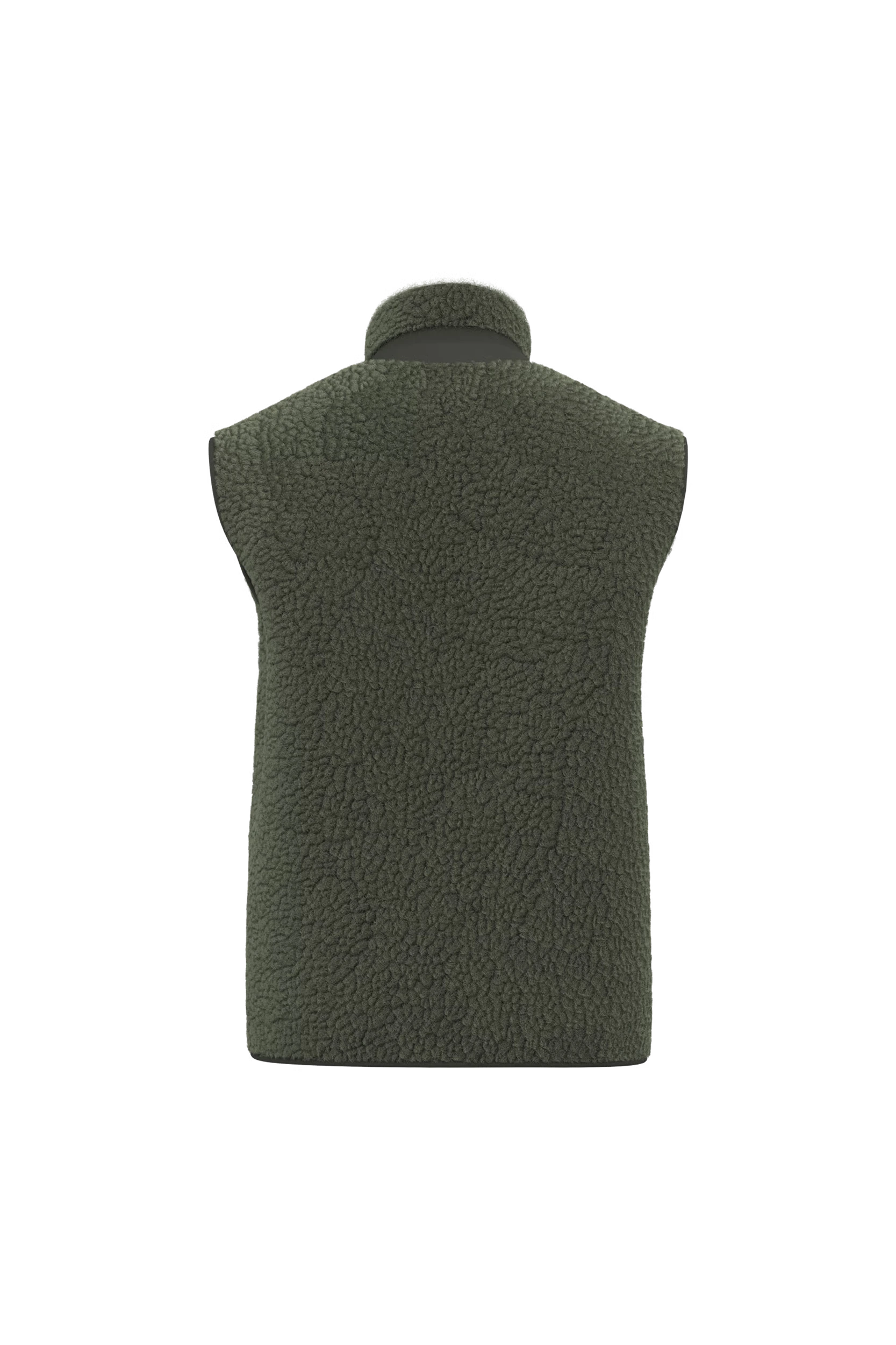 Gilet écoresponsable en sherpa unisexe kaki