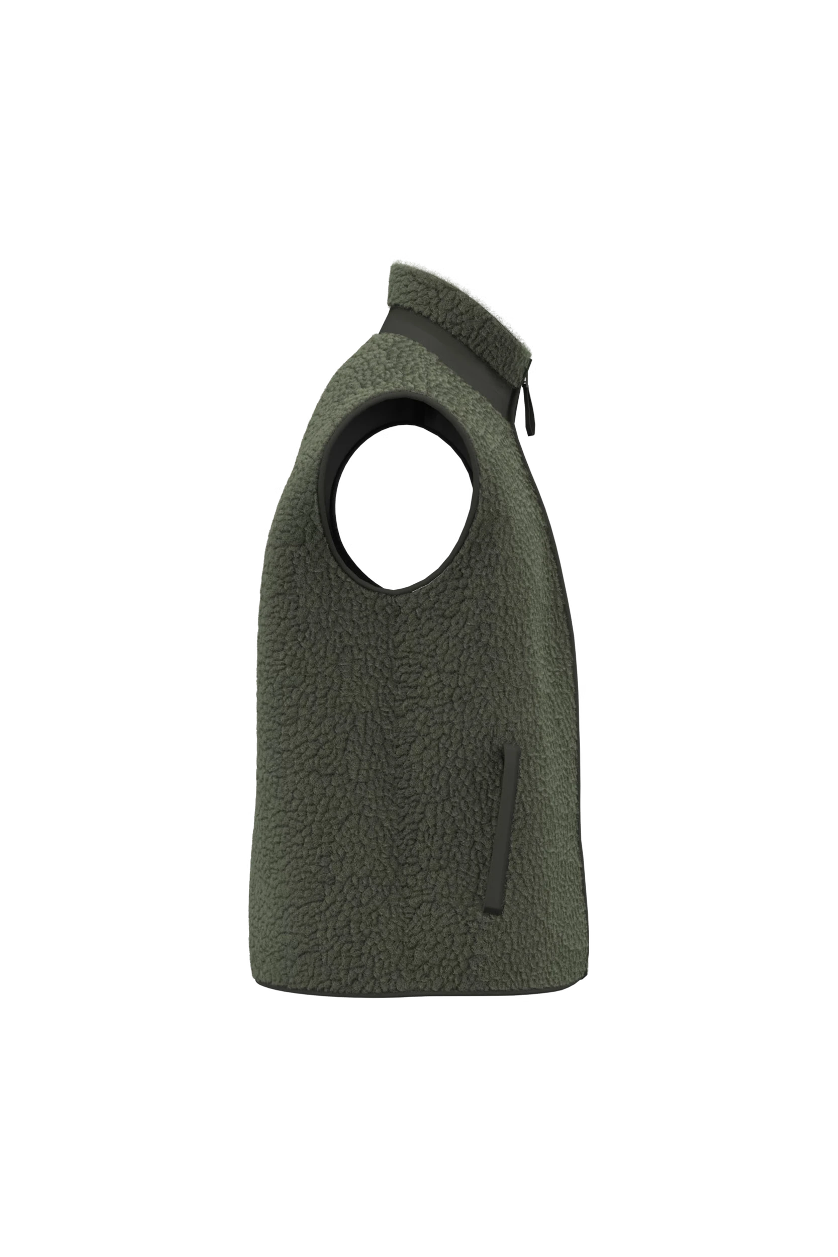 Gilet écoresponsable en sherpa unisexe kaki
