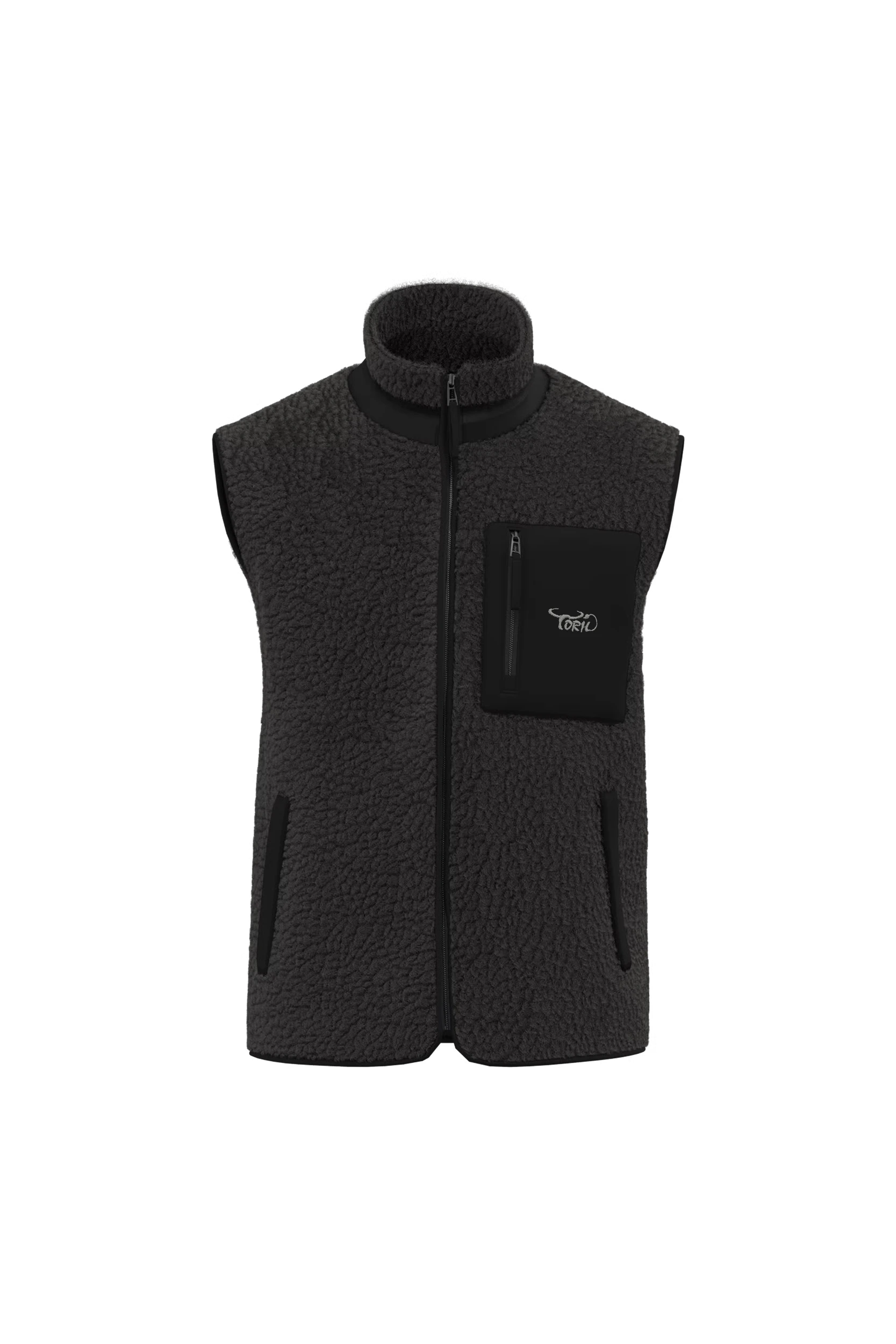 Gilet écoresponsable en sherpa unisexe noir
