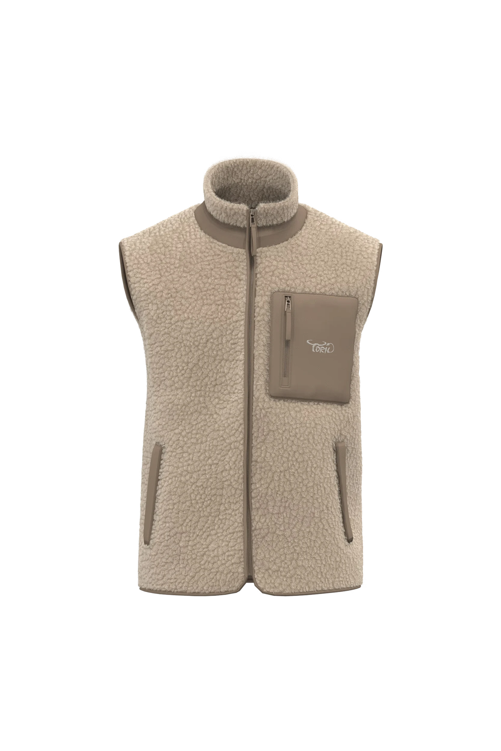 Gilet écoresponsable en sherpa unisexe sable