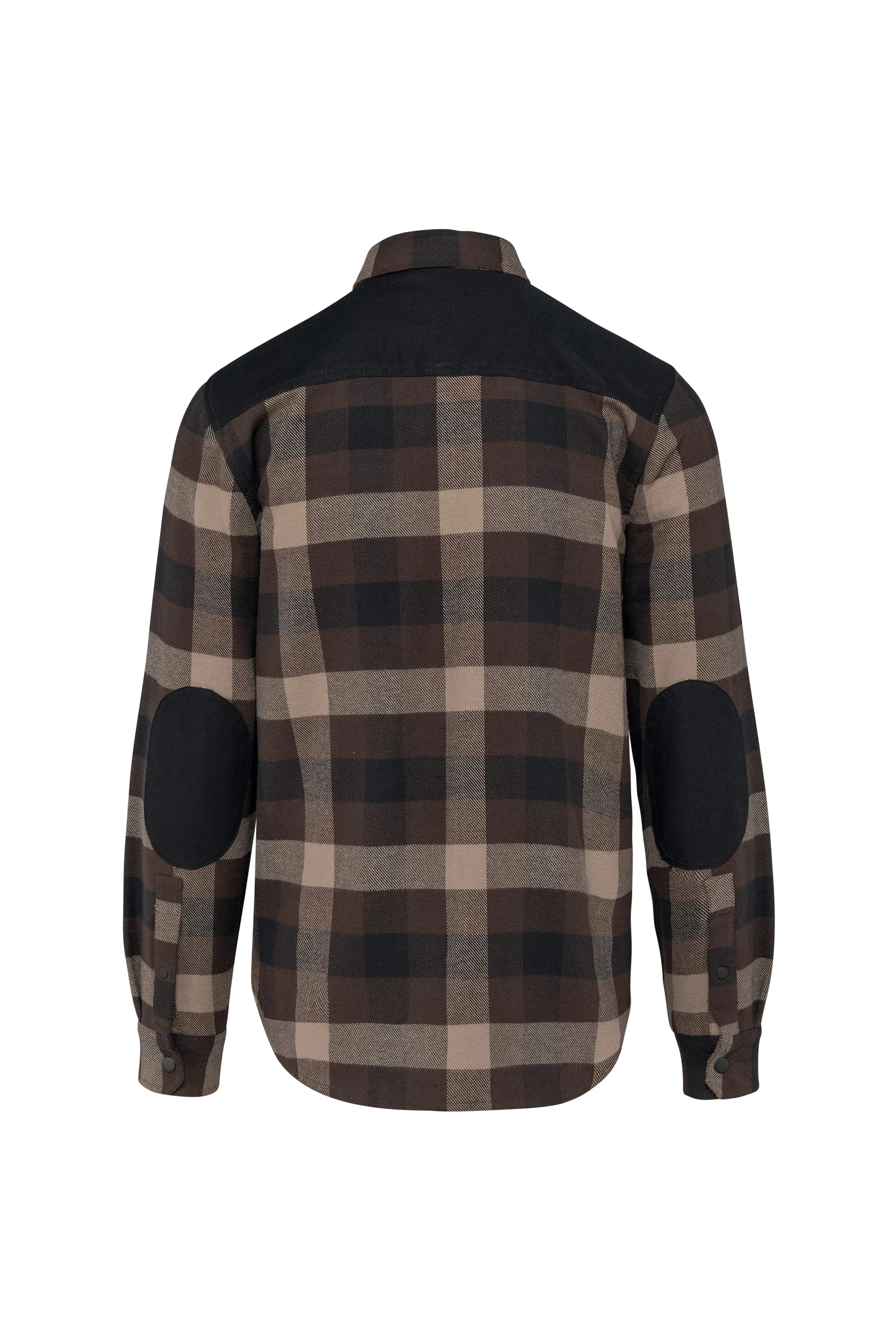 Chemise à carreaux avec poches chocolat à carreaux beige et noir