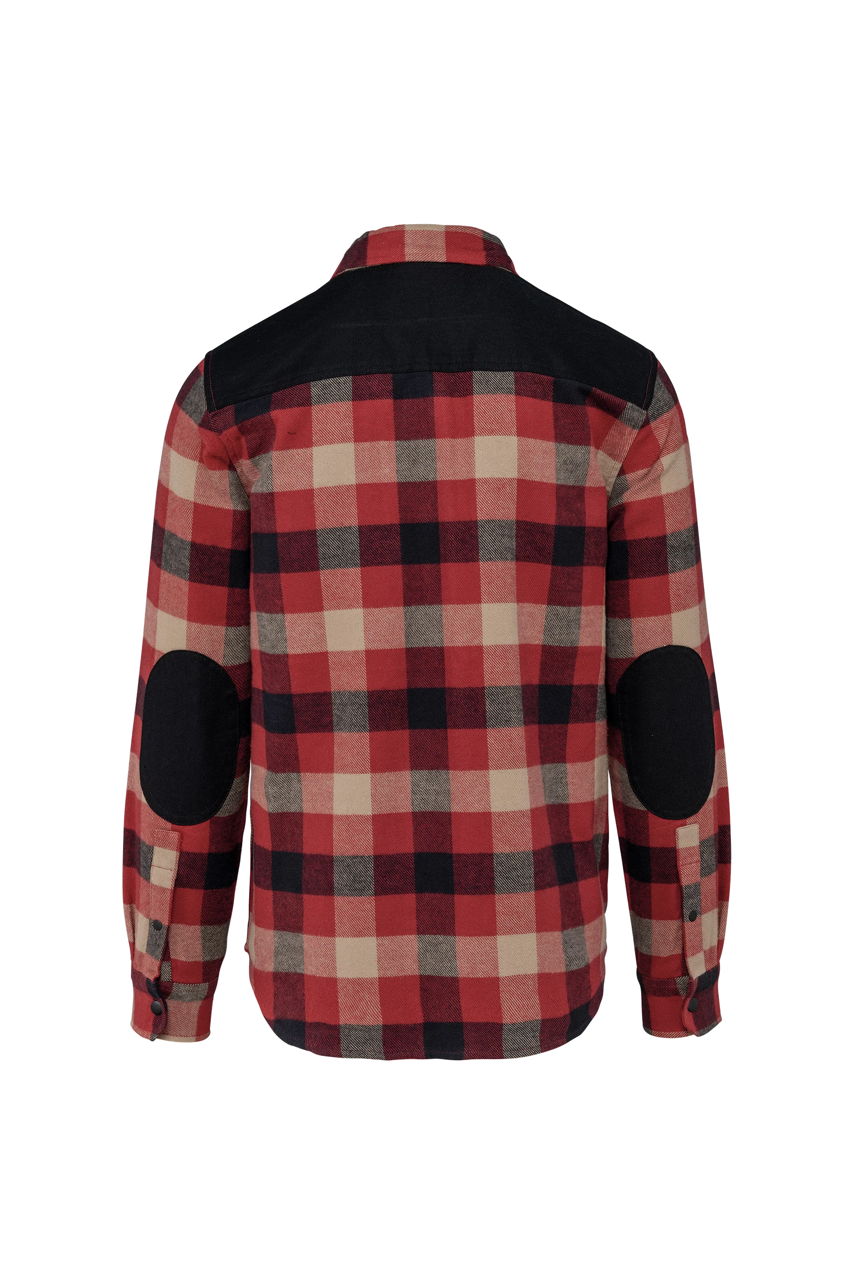 Chemise à carreaux avec poches rouge à carreaux noir et beige et noir