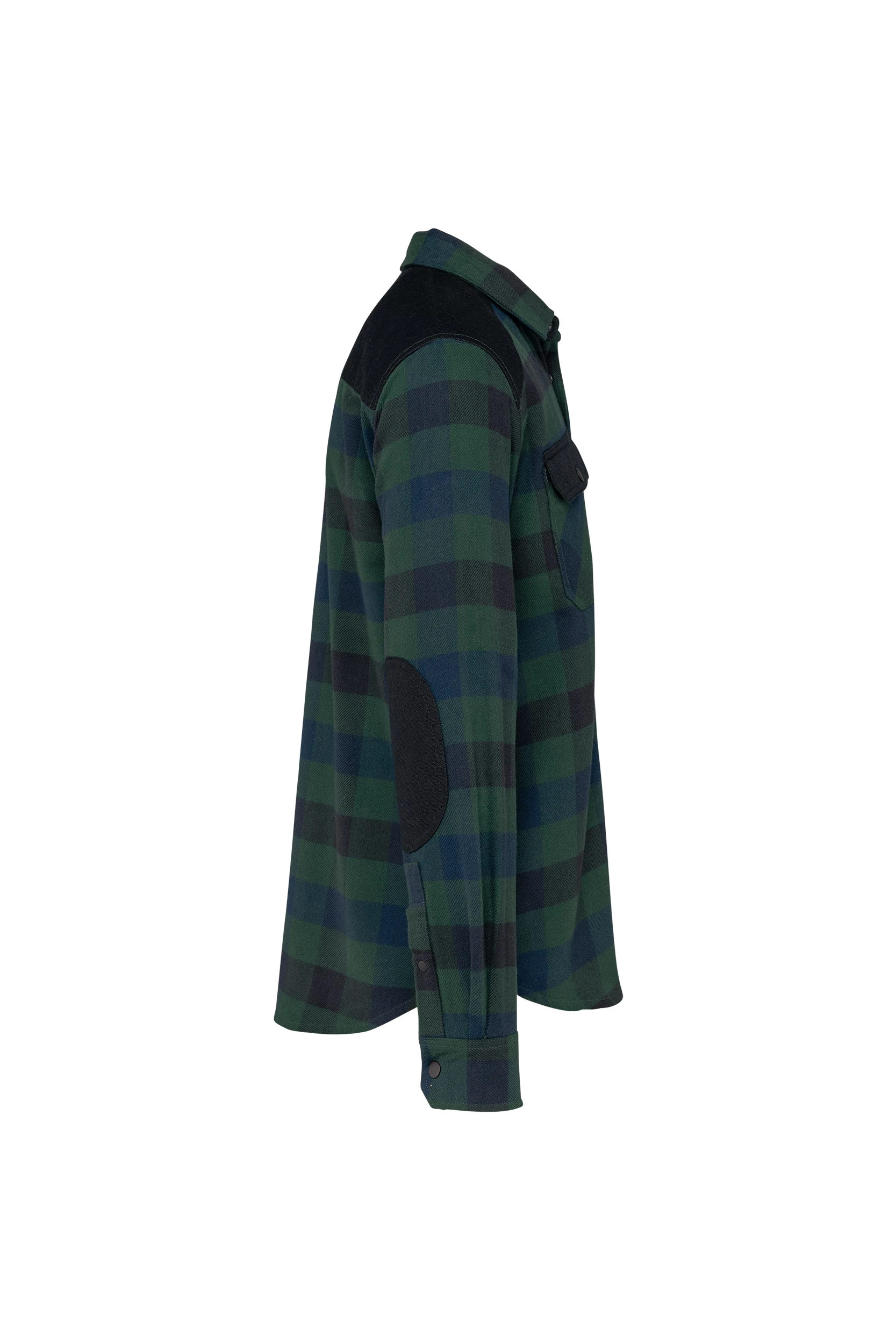 Chemise à carreaux avec poches vert forêt à carreaux marine et noir